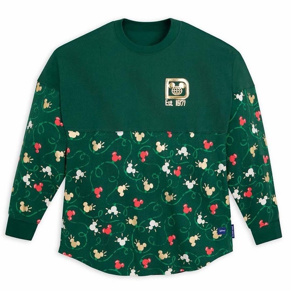 Walt Disney Other - Disney Mickey holiday lights spirit Crewneck Jersey 2024 girls size large 11/12